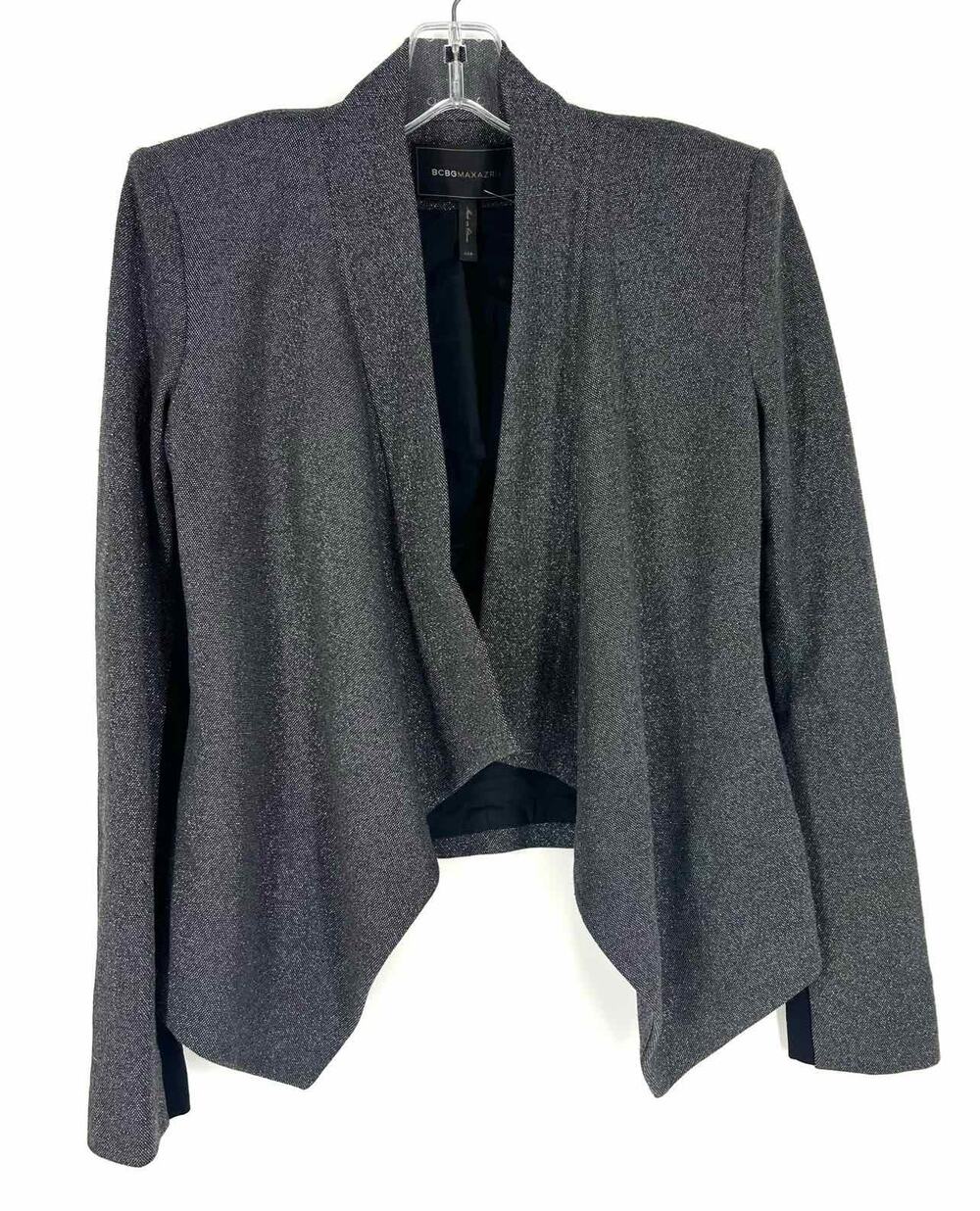 BCBGMaxazria Size XXS Silver/Black Shimmer Designer Blazer